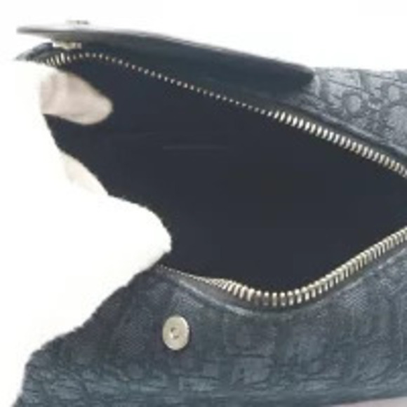 Christian Dior MANITY DO LINGOT Langot Oblique Noir Black Multi Handbag